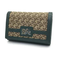 【倉吉店】 中古 Samantha Thavasa | サマンサタバサ 二つ折り財布 NEO ST Jacquard/総柄/ジャガード/折財布 00032220225122 グリーン 【124】