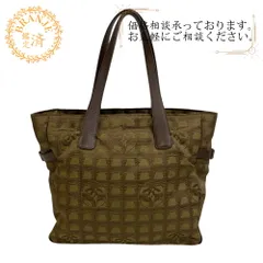 極美品　シャネル　ハンドバッグ　ニュートラベルライン　カーキ CHANEL シャネル ニュートラベルライン ナイロン トートバッグ