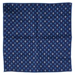 ルイ ヴィトン ポケットスクエア フル オブ ヴィヴィエンヌ M79470 ネイビー シルク メンズ LOUIS VUITTON【1-0218618】