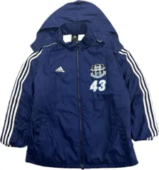 adidas ☆ 尽誠学園 香川 強豪 サッカー部 ベンチコート ジャケット コート ネイビー O サッカー スポーツ トレーニング アディダス■EA277