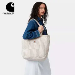 カーハート トートバッグ carhartt I034788 HENDRY TOTE ヘンドリートート WIP トートバッグ メンズ 大容量 キャンバス ストライプ柄 ジップ付き ポケット付き おしゃれ 通勤 通学 Carhartt Hendrin 【B】のサムネイル