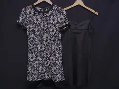 MARC BY MARC JACOBS マークバイマークジェイコブス ナイロン 花柄 ペチコート付き ワンピース 表記サイズ 2 洋服 ブラック系 DG4149