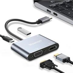 【2024高機能版】USB Cハブ 4-in-1 Type Cハブ ドッキングステーション 変換アダプタ [4K HDMI/VGA/PD 87W/USB-A 3.0] MacBook Pro Air/iPad Pro/Galaxy S20 / note 2 1