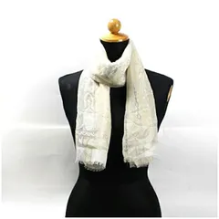 エトロ シルク 長方形 スカーフ ストール ライトベージュ ペイズリー柄