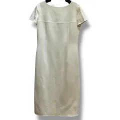 LANVIN COLLECTION ランバンコレクション 半袖ワンピース 毛100% 日本製 ホワイト 白 38 Mサイズ レディース 夏 ゴーゴー古着久喜倉庫店 23 No.218