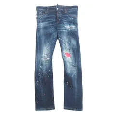■美品■2024SS■DSQUARED2 ディースクエアード SEXY TWIST JEANS デニムパンツ サイズ42 クラッシュ リペア ペイント ストレッチ ジーンズ  イタリア製 ブランド古着【中古】20250603/RA5000