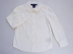 ラルフローレン lalph lauren アウトレット 子供服 女の子 5歳 約 110cm 長袖 シャツ 白 無地 春 夏 秋 冬 ★3 トップス ガールズ 女児 キッズ 【中古】 ユーズド リサイクル 古着 子ども服 こども