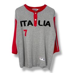 90s LOTTO ITALIA 3/4 Sleeve T-Shirt 90年代 ロット イタリア スポーツ サッカー テニス ヘンリーネック マチ付き 七分袖