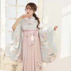 新品袴4点セット 卒業式 小学生 大学生 水色 ピンク 黄色 刺繍 91SPK