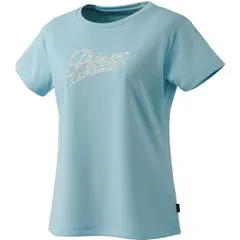 【新品】【Mサイズのみ】prince（プリンス）レディース テニス ウエア ゲームシャツ 吸汗速乾 半袖 テニス バドミントン パドルテニス ウェア ライトスムース素材  サックス  WS4066-125-M