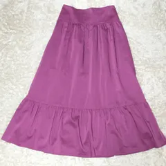 【美品】LouLou WILLOUGHBY　ロングスカート　リネン混　サイズ1 S相当　ピンク　フレア