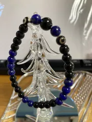 モリオンとラピスラズリと天眼天珠のお守りのブレスレット