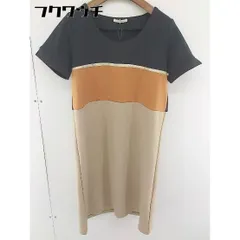 ◇ Simplicite シンプリシテェ 半袖 膝丈 ワンピース ベージュ キャメル ブラック レディース  【中古】 【1109080005963】