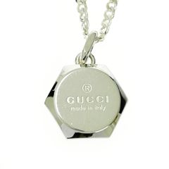 【中古】【箱付き】 GUCCI グッチ シルバー ロゴ ヘキサゴン ネックレス 32.8g 925刻印 414141 ネックレス