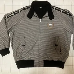 tk40151   Kappa × GU カッパ ジーユー コラボ パデットスタンドカラーブルゾン ジャケット アウター XL 千鳥格子 ブラック ホワイト 黒 白 メンズ