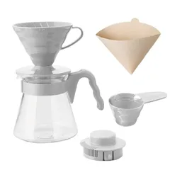 【特価セール】VCSD-02PGR 日本製 コーヒードリップ 1-4杯用 ペールグレー セット V60コーヒーサーバー02 HARIO(ハリオ)