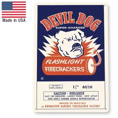 メタルベースサイン "DEVIL DOG" デビルドッグ 縦28.5cm×横19cm アメリカ製