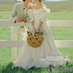 ウェディングドレス 二次会 結婚式 オフホワイト ブライダル サテン 前撮り 海外挙式 花嫁 リゾートウェディング 記念撮影 レトロドレス ガーデンウエディング