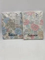 【K-1542】ACE Covering 花柄 敷ふとんカバー オールファスナー シングル 105×210 綿100% 赤青2点セット 未使用品 新品