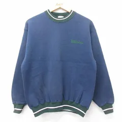 M/古着 ウィルソン 長袖 スウェット メンズ 00s ワンポイントロゴ クルーネック 紺他 ネイビー 25sep11 中古 スエット トレーナー トップスのサムネイル