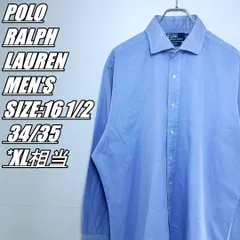 【US古着】POLO RALPH LAUREN　ポロラルフローレン　REGENT CLASSIC FIT　長袖シャツ　メンズ　サイズ表記16 1/2 34/35　ライトパープルネイビー系