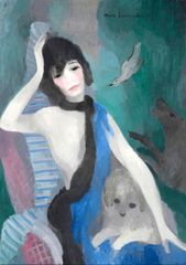 マリー・ローランサン　シャネル夫人の肖像　A3(297㎜×420㎜）アートポスター 日本製 絵画 インテリア 壁紙