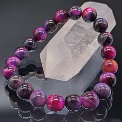 タイガーアイ 10mm ピンク・パープル・ブラックMIX・ ブレスレット