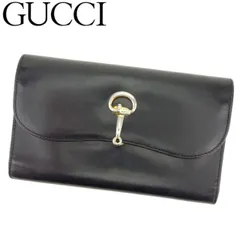 GUCCI グッチ 長財布 三つ折り レザー ブラック GUCCI グッチ 長財布 二つ折り ブラックレザー483525｜Yahoo