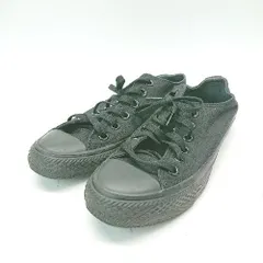 ◇ CONVERSE コンバース カジュアル レースアップ ブランドロゴ ローカット スニーカー サイズ24.5 ブラック レディース E  【1308160024201】のサムネイル
