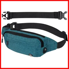 【迅速】L ウエストポーチ ウエストバッグ メンズ ランニング: レディース 延長ベルト付き 撥水加工 軽量 多ポケット フィット感 イヤホン穴つき バイク スポーツ ウォーキング ジョギング ティールブルー