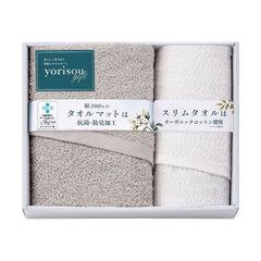 yorisou gift 타월 매트 & 슬림 페이스 타월 타월 매트 60 × 45cm, 슬림 페이스 타월 29 × 80cm L9056607