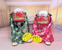 縁起物 踊る獅子舞 門松2つ付き ダンシング獅子舞 お正月 笛や太鼓 お 