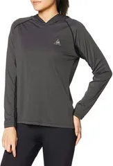 【新品】【Lサイズのみ】le coq sportif（ルコック）吸汗 速乾 長袖 Tシャツ レディース・ウィメンズ ライトフーディ　ブラック　QMWQJB07-BLK-L
