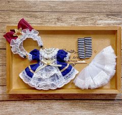 JANAYA ハンドメイド　オビツ11服　紺色ワンピース　4点セット