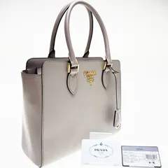 PRADA プラダ サフィアーノレザーバッグ 1BA113 ARGILLA 2WAYトートバック グレージュ系