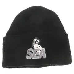 HYSTERIC GLAMOUR (ヒステリックグラマー) ×WIND AND SEA Beanie ウィンダンシー ロゴ刺繍 ビーニー ニットキャップ 帽子 ブラック 02203QH07996のサムネイル