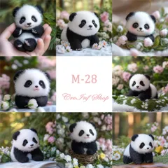 パンダ柄 8枚セット 18cm×18cm パネル生地 綿100% ❤ CreInf Shop-M28のサムネイル