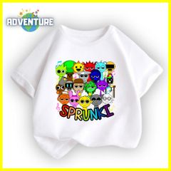 スプランキー sprunki 半袖Tシャツ 薄手トップス 白ホワイト運動会 インクレディブル　ゲーム 90 100 110 120 130 140 150 160 子供服キッズ服