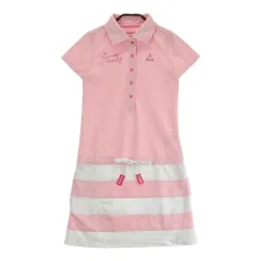 サイズ：S LE COQ GOLF ルコックゴルフ  半袖ワンピース ボーダー柄 ピンク系 [240101373005] ゴルフウェア レディース ストスト