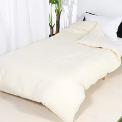 新品 日本製 掛け布団カバー 綿100％ 和晒し ガーゼ 掛けふとんカバー シングル ダブル (ダブル 生成り)