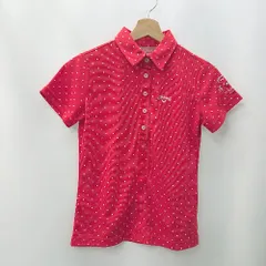 ◇ ⊂ CALLAWAY キャロウェイ ドット柄 半袖 シャツ サイズS レッド系 レディース E  【1506130008897】