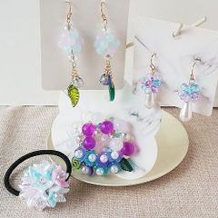 【一点限定】紫陽花カラーのアクセサリー4点セット