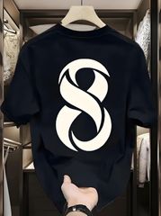 「8」 Tシャツ 100%コットン ドラゴンクエスト おもしろTシャツ おもしろグッズ ドラゴンクエスト メンズ レディース 面白いパンダグラフィックTシャツ 半袖 洗濯機可 ブラック ネタ パロディ ふざけtシャツ ギャグtシャツ