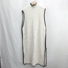 ◇ ⊇◎●未使用● ZARA ザラ ノースリーブ ロング ニットワンピース サイズM-L ホワイト ブラック レディース E  【1412090017490】