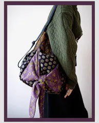 秋冬新作｜バッグ ハンドメイド オリジナルデザイン 2WAY レトロパッチワークバッグ 手提げ＆ショルダー＆リュック対応｜職人手作り・一点物感のある小さめ大容量バッグ 小ロット生産 / 個性派ファッション / ギフト レディースバッグ   SGYP126