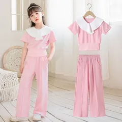 セットアップ キッズ 子供服 女の子 ロングパンツ おしゃれ 可愛い 子供服 夏 上下セット トップス ボトムス ガウチョパンツ 長ズボン 入学 入園 誕生日 プレゼント 幼稚園 小学生mksenbao06