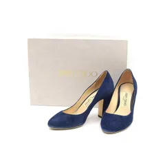 JIMMYCHOOジミーチュウBILLIE85チャンキーヒールスウェードパンプスネイビーサイズ:34レディース