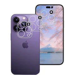 【3枚入り】対応 iphone 14 Pro/Pro Max 用のカメラ フィルム レンズ カバー 極薄 キズ防止 最高硬度9H 耐衝撃 高透過率 指紋防止 0