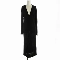 ザラ ZARA カーディガン ロング ニット ボーダー Vネック 長袖 USAS M 黒 ブラック /RO ■OF