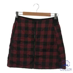 【訳アリ】 UNIQLO ユニクロ スカート ミニスカート タイト レディース レッド ブラック チェック柄 S 901-9808 送料無料 古着
